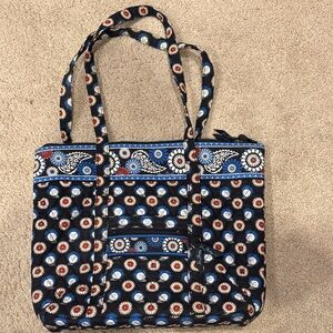 Vera Bradley Floral Blue and Red Tote Bag